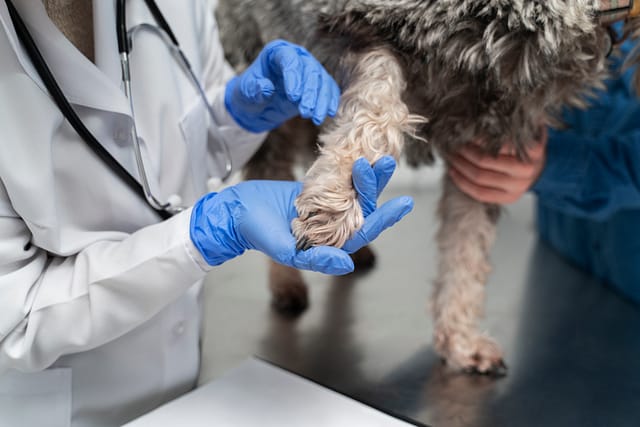 close-up-doctor-holding-dog-s-paw