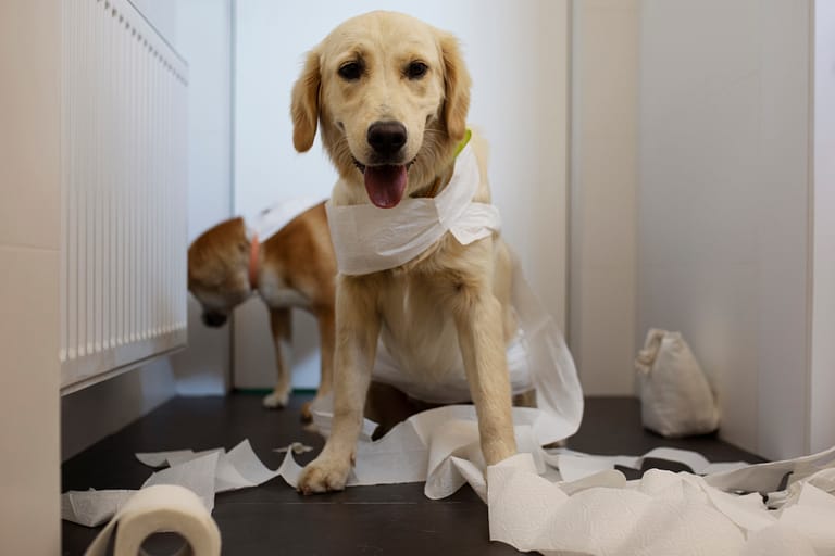 dogs-making-mess-with-paper-rolls